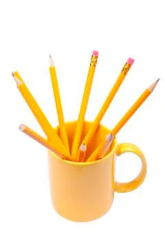 Pencils in cup Stock Photos