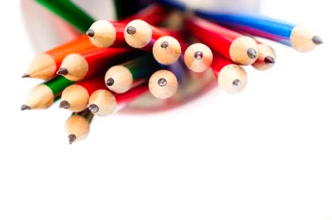 Pencils in cup Stock Photos