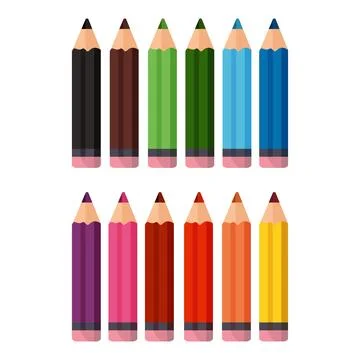 Pencils of different colors Stock Illustration