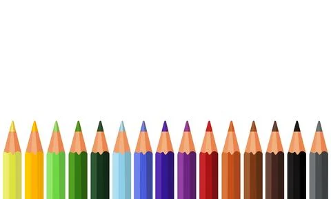 Pencils of different colors Stock Illustration
