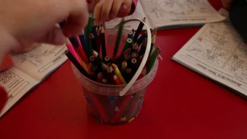 Pencils for drawing in a box. Stock Footage 84226183