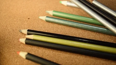 Pencils Drop in Reverse Motion Stock Footage 72062869
