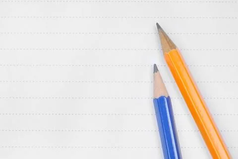 Pencils on a empty page Stock-Fotos