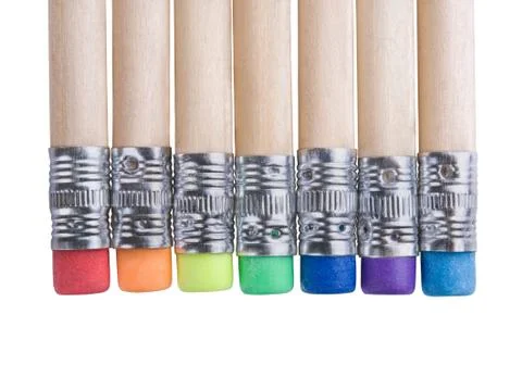 Pencils with erasers Fotos Stock