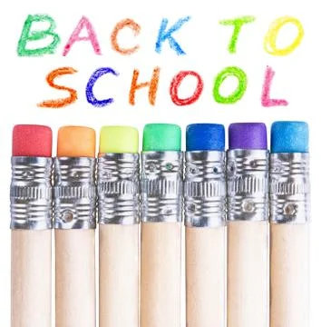 Pencils with erasers Stock Photos