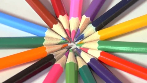 Pencils form circle with sharp ends Stock Footage 70211078
