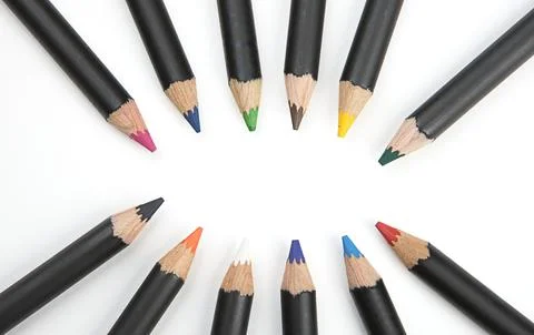 Pencils form oval shape. Foto stock
