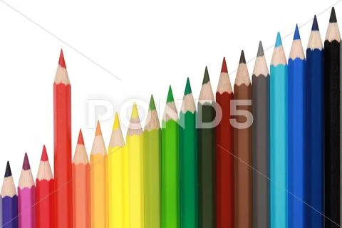 Pencils forming a chart Stock Photos