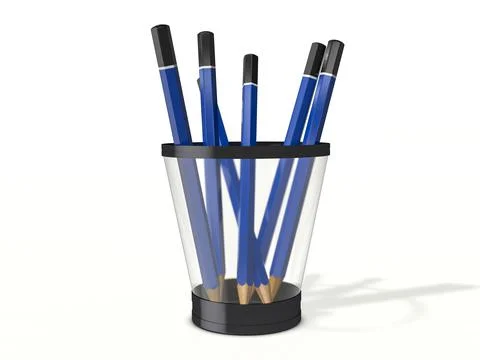 Pencils in holder Stock Illustration