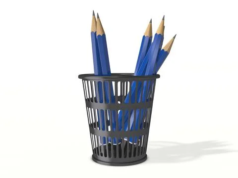 Pencils in holder Stock Illustration