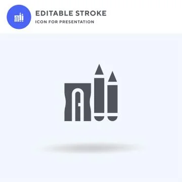Pencils icon vector, filled flat sign, solid pictogram isolated on white, log Illustrazione stock