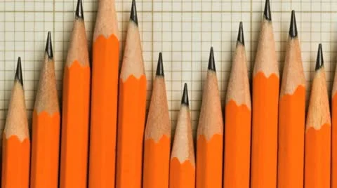Pencils in a pattern of a graph Stock Footage 20544509