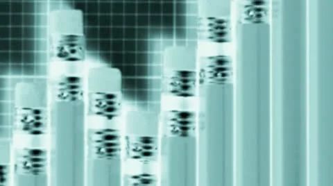 Pencils in a pattern of a graph Stock Footage 21305060