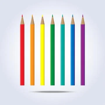 Pencils of rainbow colors in vector Stock Illustration