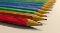 Pencils in a row close up tracking shot HD Footage