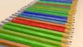 Pencils in a row close up tracking shot HD Footage