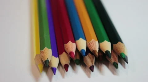 Pencils In A Row Stock Footage 41889127
