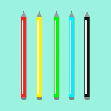 Pencils set flat illustration Stock Illustration