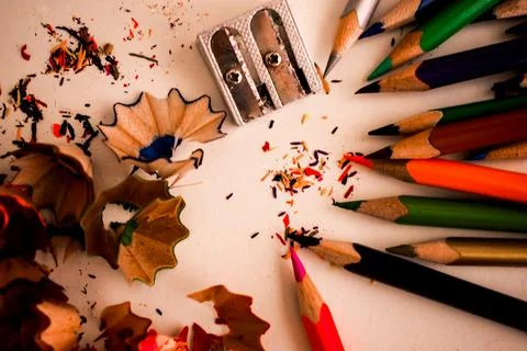 Pencils with sharpener 스톡 사진