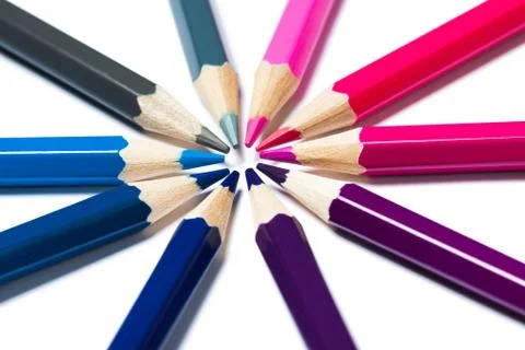 Pencils stacked in a circle Stock Photos