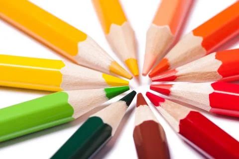 Pencils stacked in a circle Stock Photos