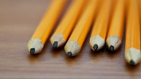 Pencils on Table - Panning Shot Stock Footage 39377245
