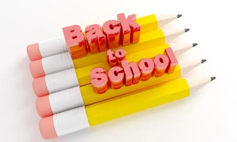 Pencils with text back to school. Stock Illustration