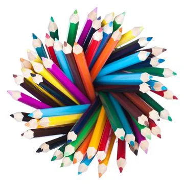 Pencils top view Foto stock