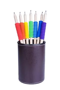 Pencils with tubes Stock Photos