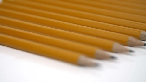Pencils on white background close-up Stock Footage 88663966