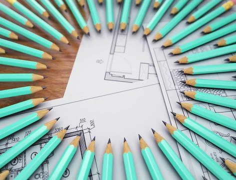 Pencils on a white background Stockillustratie