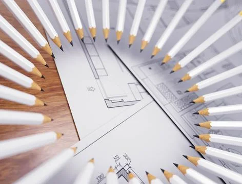 Pencils on a white background Stock Illustration