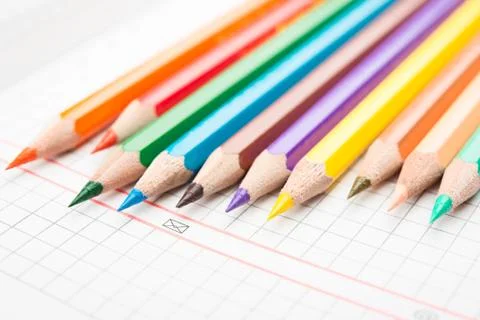 Pencils on a white background Stock Photos