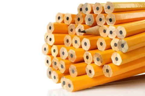 Pencils on white background Stock Photos