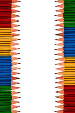 Pencils on White Background Stock Photos