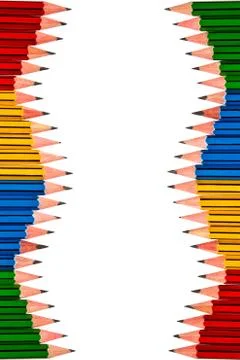 Pencils on White Background Stock Photos