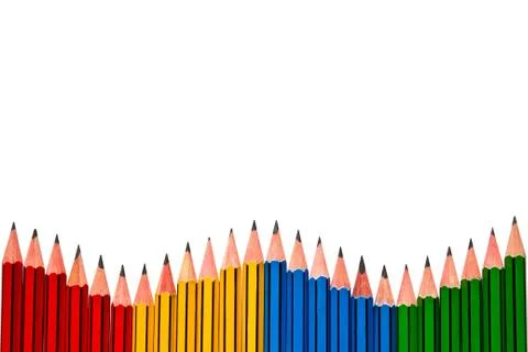 Pencils on White Background Stock Photos