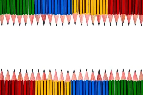Pencils on White Background Stock Photos