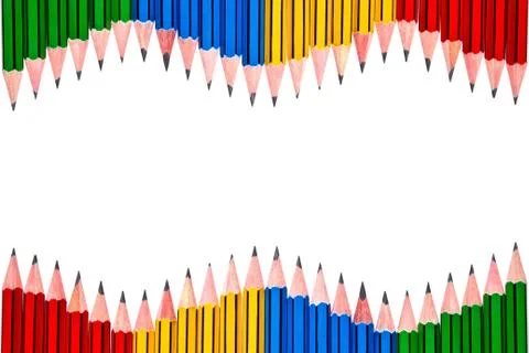 Pencils on White Background Stock Photos