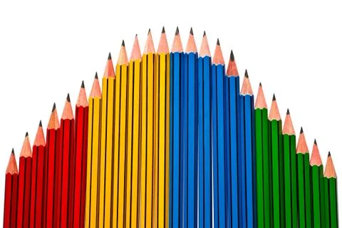 Pencils on White Background Stock Photos