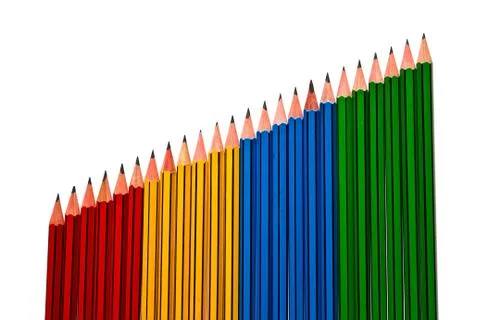 Pencils on White Background Stock Photos