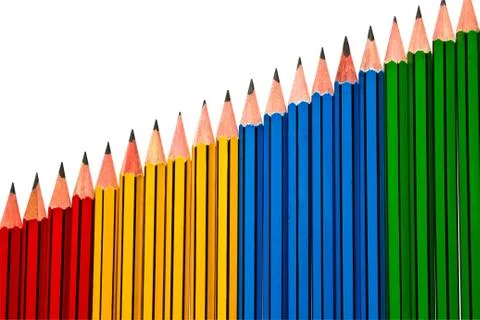 Pencils on White Background Stock Photos