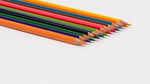 Pencils on white background Stock Photos