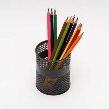 Pencils on white background Foto stock