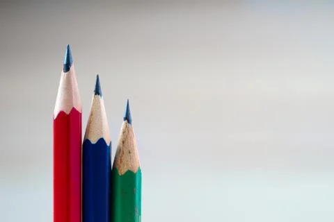 Pencils on a wooden table. Back to school Stock Photos