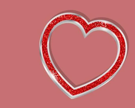 Pendant heart in a frame Stock Illustration