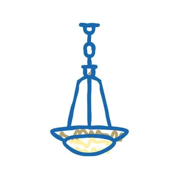 Pendant lamp ceiling icon doodle illustration Stock Illustration