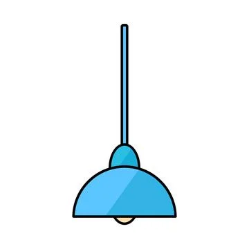 Pendant lamp icon symbolizing interior lighting, workspace illumination Иллюстрация