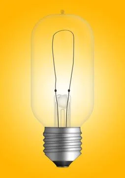 Pendant lamp with light bulb isolated on colored background . 3d rendering .. Stock Photos