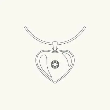 Pendant line drawing Illustrazione stock